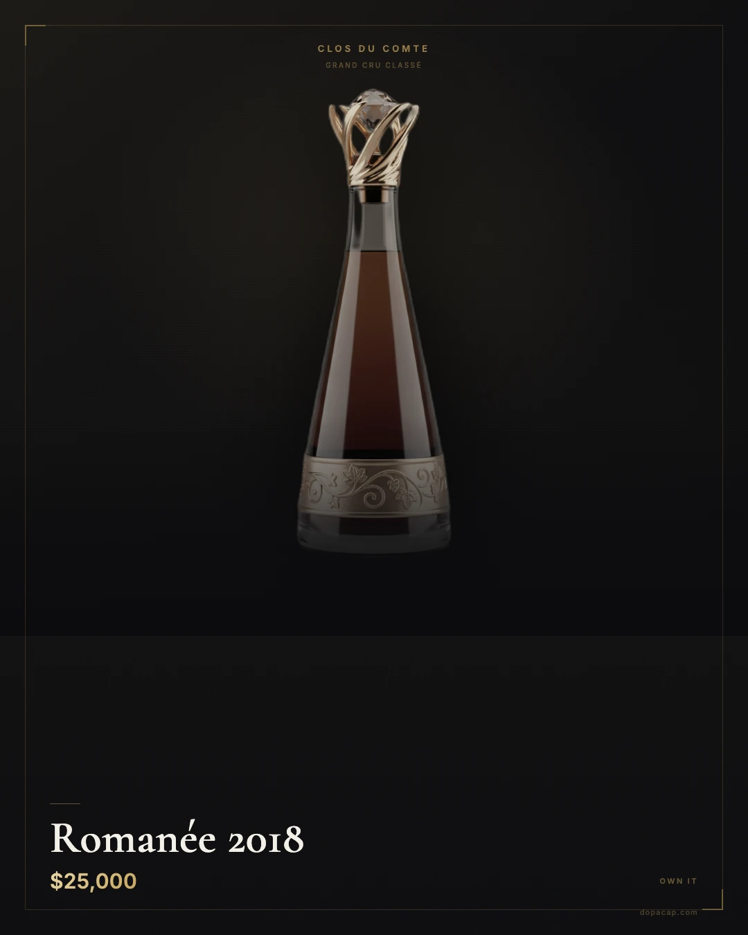 Clos du Comte Grand Cru 2018 — $25,000